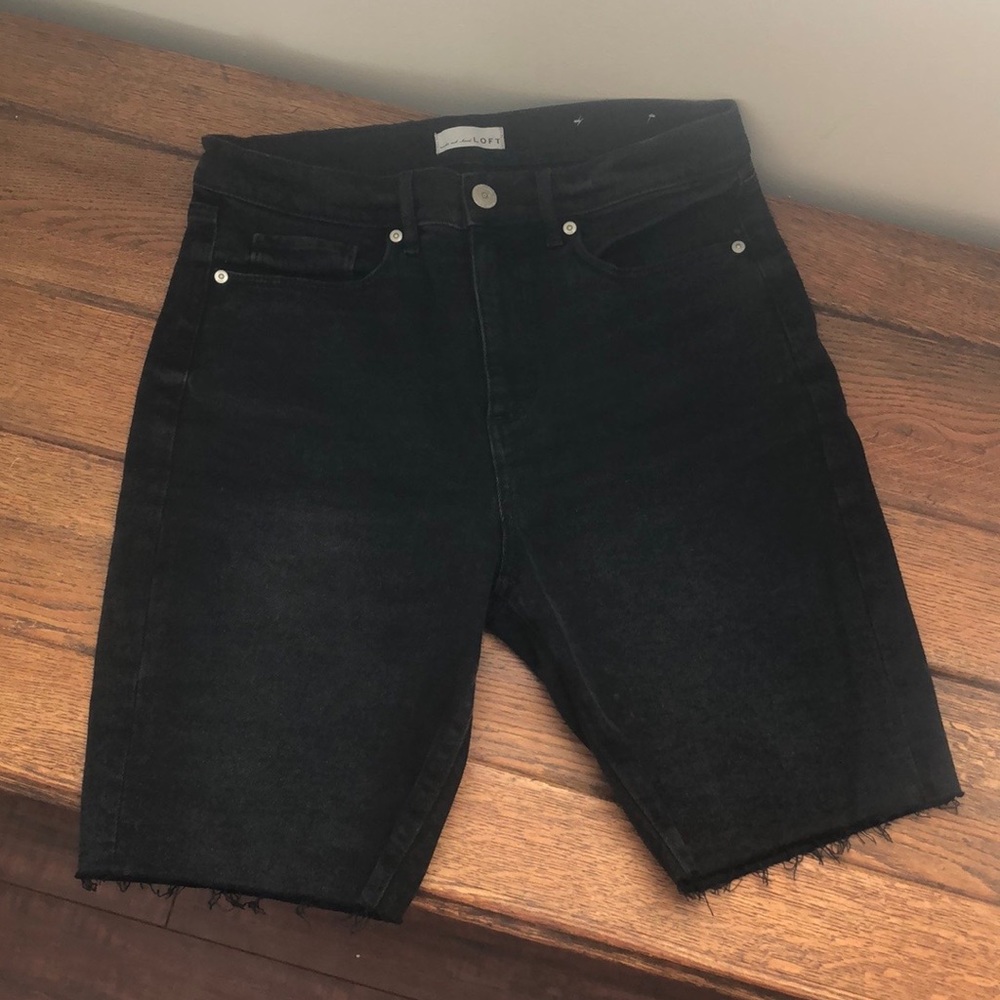Loft Black Denim Bike Shorts